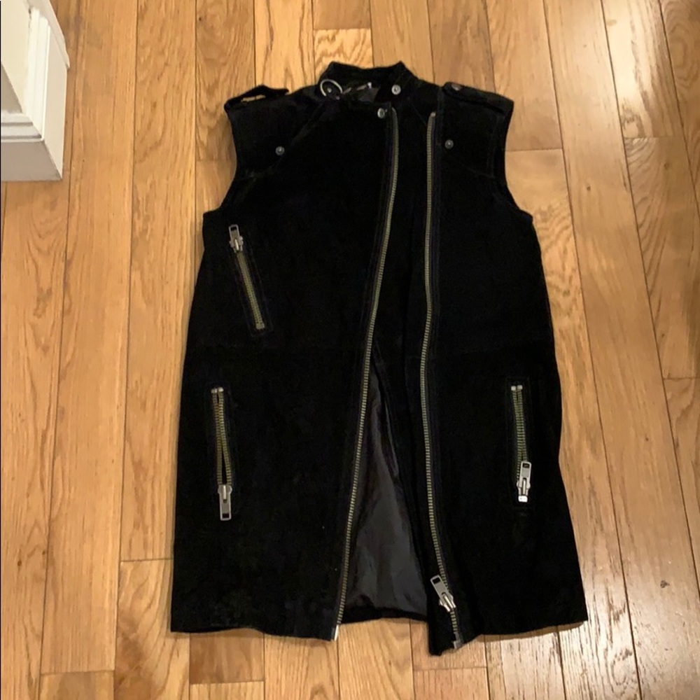 Real suede black vest